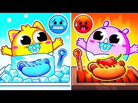 🥶Cold vs Hot Challenge Song 🥵🔥 Fire & Ice ❄️ Songs for Kids & Nursery Rhymes | Toonzey Songs