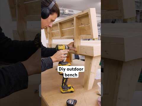 I built this modern outdoor sitting bench out of wood