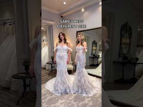 Same Berta wedding dress, different sizes