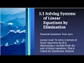 Solving Systems by Elimination in Grade 8 Math