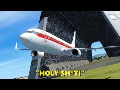 Flying a 737 through a HANGAR! Alex Jones Plays Flight Simulator X? (Multiplayer)