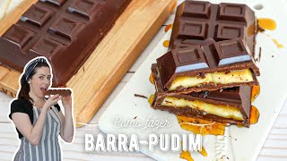 Barra de Chocolate Recheada de Pudim (que pode virar OVO-PUDIM também!) aprenda a fazer  ???