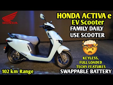 HONDA ACTIVA e First Electric EV Scooter Launched Walkaround Review - Techy with Swappable Battery