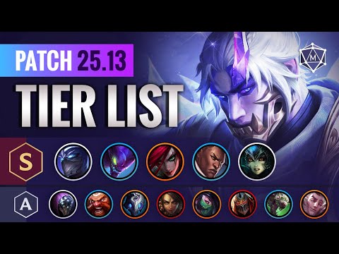 TIER LIST UPDATES for Patch 25.13 (15.13) League of Legends