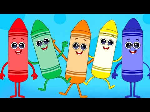 Five Little Crayons Jumping On The Bed Song & More Nursery Rhymes for Kids