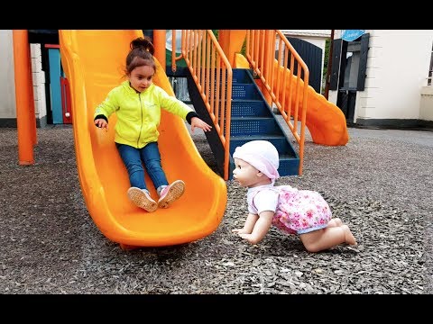 Walking Baby Doll at Playground /