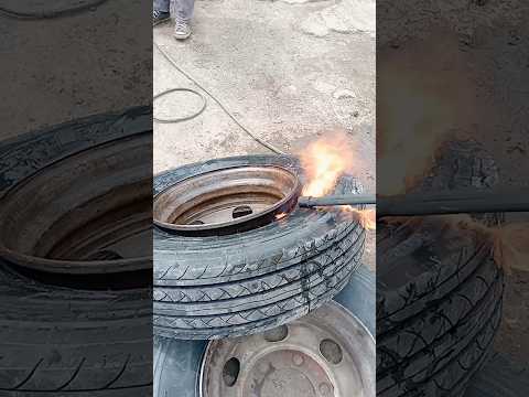 truck tire setting up via fire method tricks FAILS!!???????