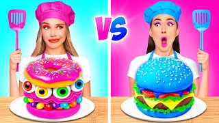 Pink VS Blue Color Cooking Challenge by BaRaDa Challenge