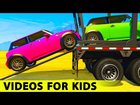 Fun SMALL CARS Transportation with Spiderman Cartoon for Kids and Nursery Rhymes Songs for Children