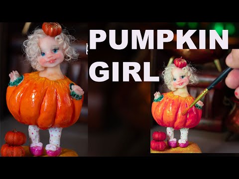 How to make PUMPKIN BABY GIRL  DOLL HEAD Step by Step Tutorial