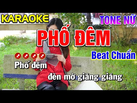 PHỐ ĐÊM Karaoke Bolero Nhạc Sống Tone Nữ ( BEAT CHUẨN ) | Nàng Thơ Karaoke