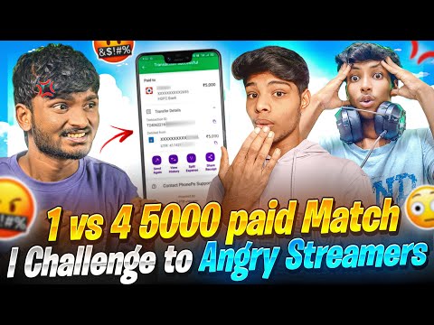 ₹5000💸 PAID MATCH I CHALLENGE😨 TO ANGRY STREAMERS🤬|| FREE FIRE IN TELUGU || ❤️🔥 #freefire #msu