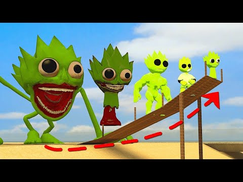 WHO WILL JUMP THE FARTHEST? ALL PHASES OF LIME SPRUNKI in Garry's Mod!!!