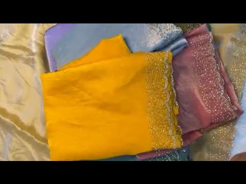 Plain Sarees with Cutwork Embroidery & Saroski Work😍😍