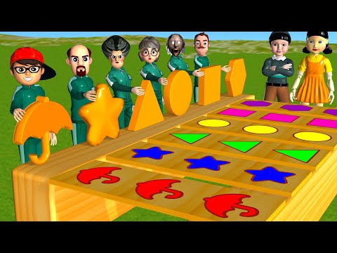 Scary Teacher 3D vs Squid Game Put in Key Dalgona Candy Shapes Challenge Who's Boss