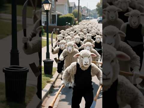 Today Steven annoyed a large group of sheep! #stevenorangecat #cat #catsofyoutube #orangecat #funny
