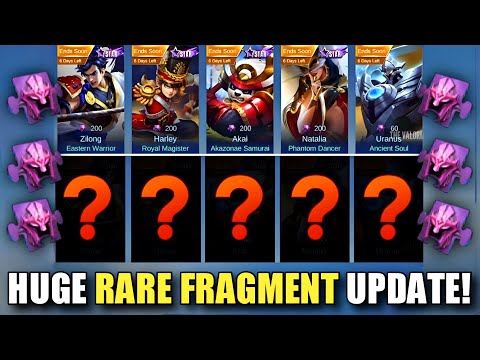 NEW SKINS ARE COMING TO RARE FRAGMENT SHOP | MOBILE LEGENDS FREE SKIN