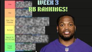 WEEK 3 RUNNING BACK RANKINGS FOR FANTASY FOOTBALL!