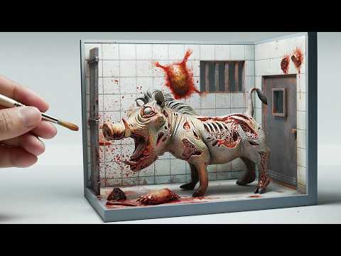 I made a Zombie Pig in the cage