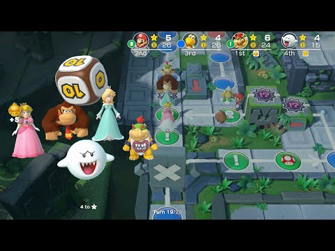 Super Mario Party - Bowser vs Mario vs Boo vs Koopa Troopa - Whomp's Domino Ruins