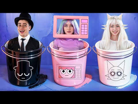 Tantangan Satu Warna Incredibox Sprunki! SPRUNKI Membangun Rumah Mungil | Black vs PINK vs White