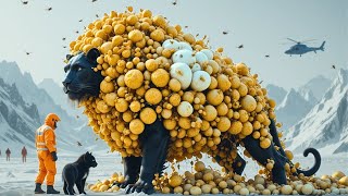 Smart black Lion Tries To Find Help To Save His Mother Covered In Parasites