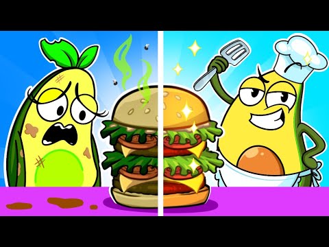 Desafío de Comida BARATA VS CARA || Hábitos Saludables VS Malos Hábitos || Pareja de Aguacates