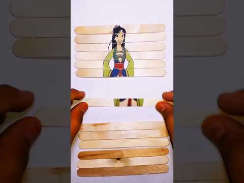 Mulan stick puzzle #short #DisneyPrincess #arts