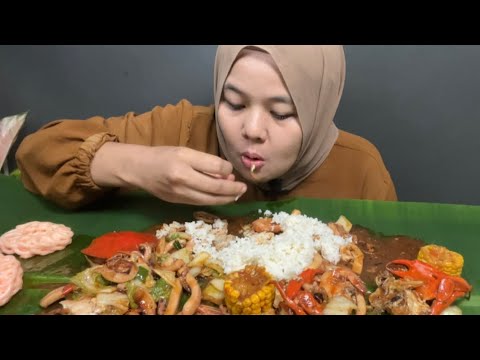 SEAFOOD MUKBANG, MASAKAN YANG ENAK BIKIN NAMBAH NASI TERUS