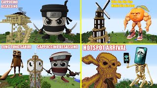 SURVIVING FROM TUNG SAHUR, CAPPUCCINO ASSASSINO, HOT SPOT in Minecraft - Gameplay Coffin meme!