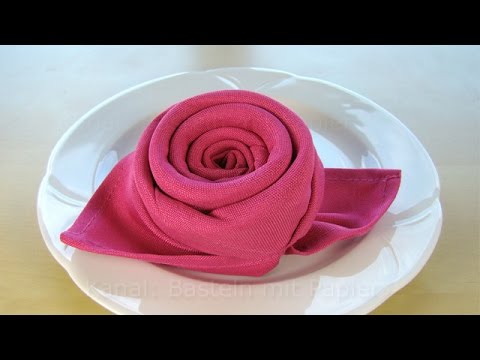 Servietten falten Rose 🌹 Blüte / Blume - Einfache Tischdeko basteln zum Geburtstag oder Hochzeit