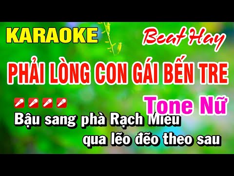 Karaoke Phải Lòng Con Gái Bến Tre (Beat Hay) Tone Nữ Nhạc Sống | Hoài Phong Organ