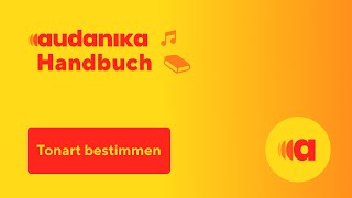 Tonart bestimmen – Studio – Audanika Handbuch
