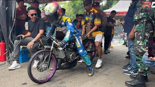  Adu Gensi Pembalap Sulsel,Sulut dan Pulau Jawa Di Kelas FFA350cc Drag Bike Gowa