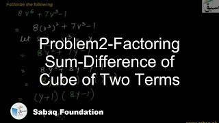 Problem2-Factoring Sum-Difference of Cube of Two Terms