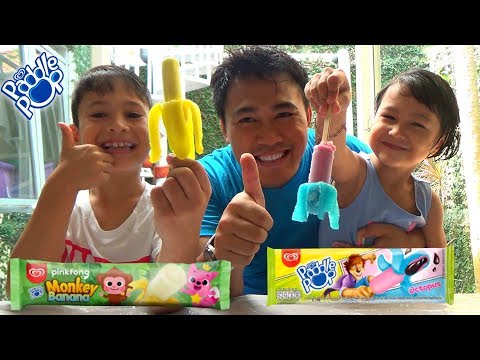 Review Es Krim Paddle Pop - Pinkfong Monkey Banana vs Octopus - Es Krim Paling Enak