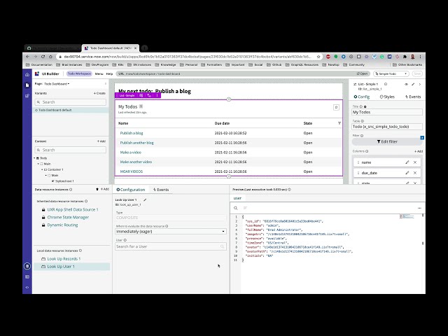 UI Builder - Timeline - data from a table