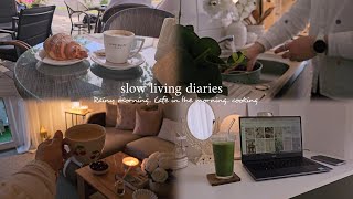 slow living diaries| my morning at the cafe.. rainy morning vibes.. cooking