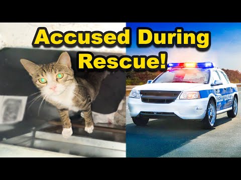 Rescuing a Trapped Cat from a Recycling Bin—Police Were Called!