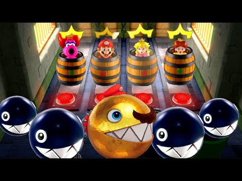 Mario Party Superstars - Team Color Battles - Peach Pink Team vs Daisy Yellow Team