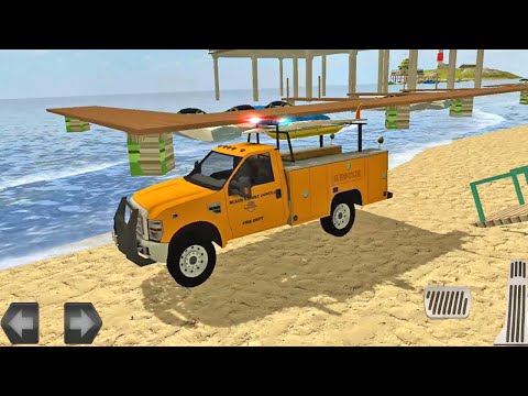 Beach Rescue Car Driving Game | Car Game | Beach Fire Truck Car Racing | #games #cargameplay