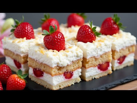 🍓Der cremigste Erdbeeren Kuchen, den ich  je gegessen habe. Der berühmteste Kuchen dieses Sommer!