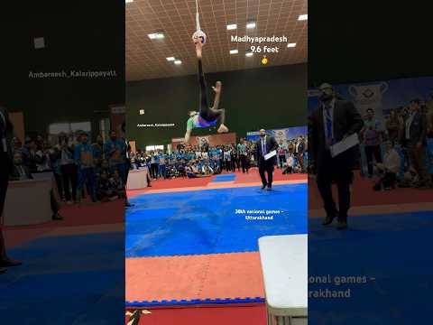Highkick Boys comptn - 38th national games Highkick 1st -9.6 ft MP #highkick #nationalgames #kalari