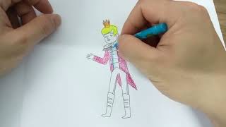 Share coloring picture of prince in pink
