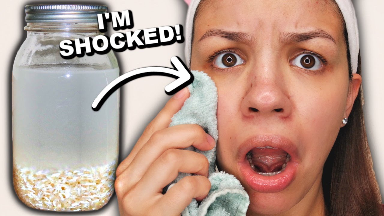 I used rice water on my face for one week - before and after results - Audrey Victoria