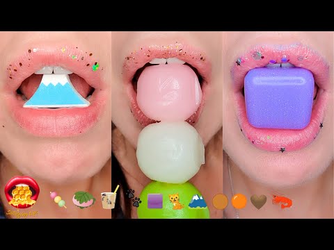 ASMR Satisfying Eating Emoji Food Challenge Compilation Mukbang 먹방