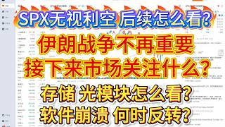 SPX无视利空，后续怎么看？伊朗战争不再重要，接下来市场关注什么？存储、光模块怎么看？软件崩溃，何时反转？
