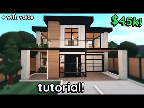 45k Modern Loft Bloxburg House Build: 2 Story Tutorial *WITH VOICE*