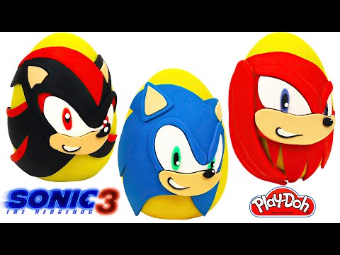 3 Huevos Sorpresa de Shadow, Sonic y Knuckles de Sonic 3 La Película en Español de Plastilina