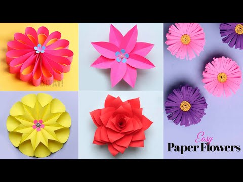 Make Beautiful DIY Paper Flowers Like a Pro | 5 Easy Paper Flowers | Paper Craft